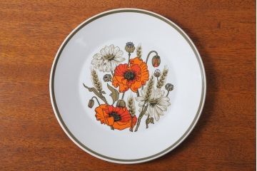 アンティーク雑貨　イギリスビンテージ　J&G　MEAKIN(ミーキン) POPPY(ポピー)シリーズ　ディナープレート6枚(洋食器・皿)