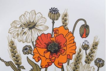 アンティーク雑貨　イギリスビンテージ　J&G　MEAKIN(ミーキン) POPPY(ポピー)シリーズ　ケーキプレートなどお皿4枚(洋食器)