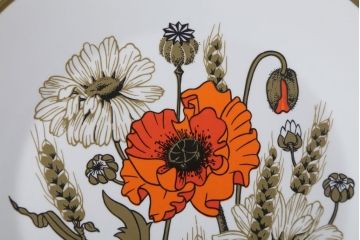 アンティーク雑貨　イギリスビンテージ　J&G　MEAKIN(ミーキン) POPPY(ポピー)シリーズ　ケーキプレートなどお皿4枚(洋食器)