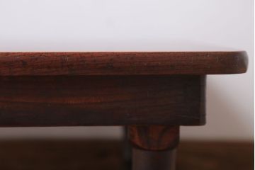 アンティーク家具　古民具・骨董　総欅材!天板一枚板のアンティーク角ちゃぶ台