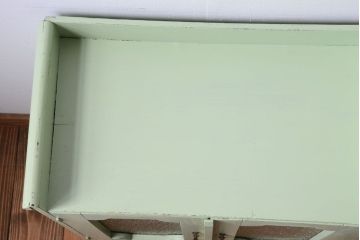 アンティーク家具　アンティークペイント　ダイヤガラス入りの小さな本箱(ブックケース)