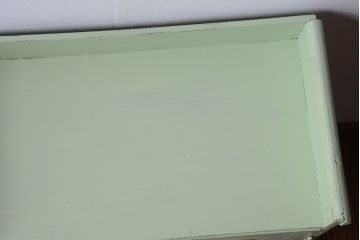 アンティーク家具　アンティークペイント　ダイヤガラス入りの小さな本箱(ブックケース)