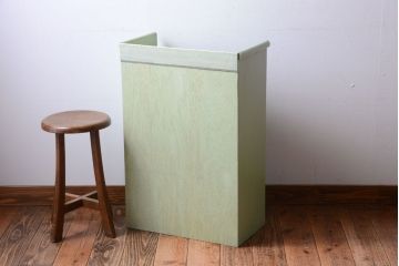 アンティーク家具　アンティークペイント　ダイヤガラス入りの小さな本箱(ブックケース)
