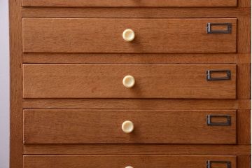 レトロ家具　昭和レトロ　古い木製のアンティーク脚付き収納ケース(引き出し)