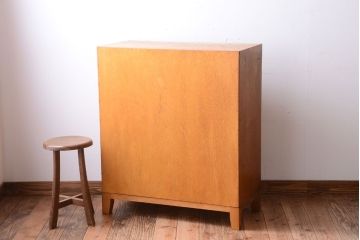 レトロ家具　昭和レトロ　古い木製のアンティーク脚付き収納ケース(引き出し)
