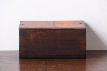 アンティーク雑貨　昭和レトロ　古いアンティーク木箱(小箱・収納箱)