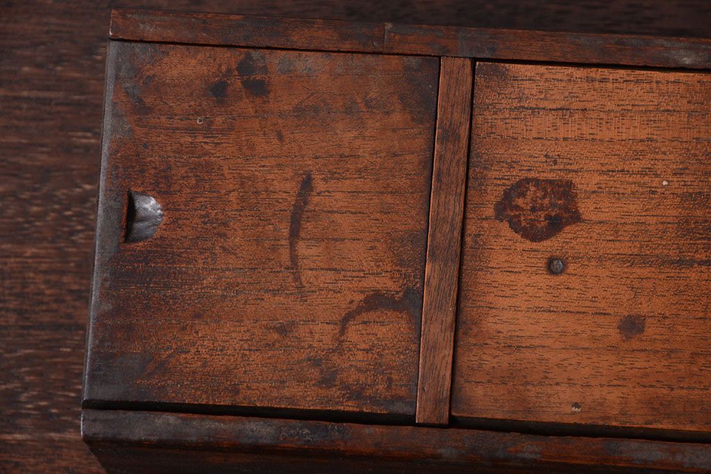 アンティーク雑貨　昭和レトロ　古いアンティーク木箱(小箱・収納箱)