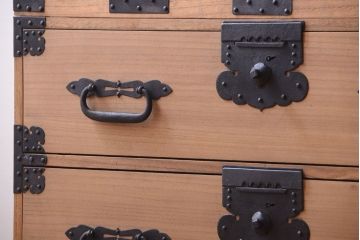 アンティーク家具　古民具・骨董　明治期　木味のアンティーク重ね観音箪笥