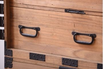 アンティーク家具　古民具・骨董　明治期　木味のアンティーク重ね観音箪笥