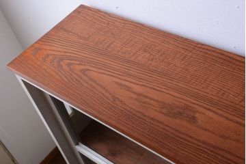 レトロ家具　アンティークペイント　特大サイズ!レトロな横長収納棚