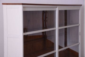 レトロ家具　アンティークペイント　特大サイズ!レトロな横長収納棚