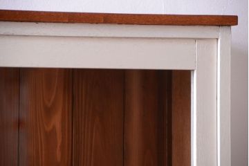 レトロ家具　アンティークペイント　特大サイズ!レトロな横長収納棚