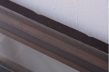 アンティーク家具　和製アンティーク　古い木製の背の低いガラスケース(ローボード)