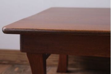 アンティーク家具　アンティーク　総欅材!天板一枚板の角ちゃぶ台