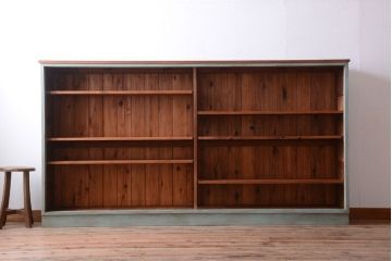 レトロ家具　アンティークペイント　特大サイズ!レトロな横長収納棚(2)