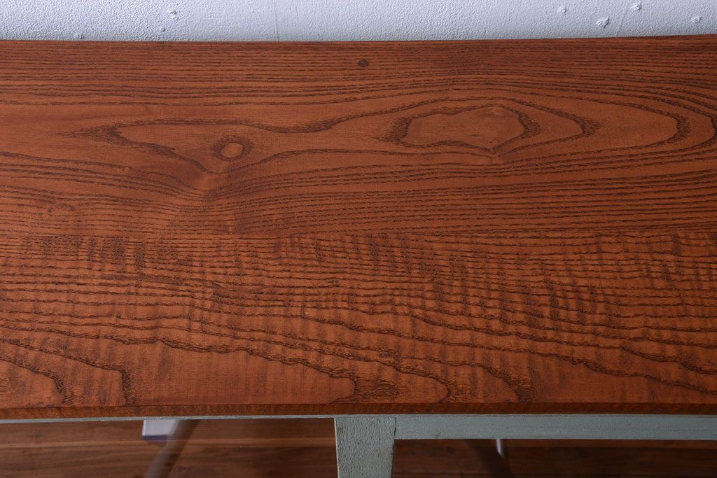 レトロ家具　アンティークペイント　特大サイズ!レトロな横長収納棚(2)