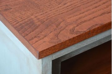 レトロ家具　アンティークペイント　特大サイズ!レトロな横長収納棚(2)