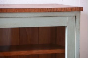 レトロ家具　アンティークペイント　特大サイズ!レトロな横長収納棚(2)