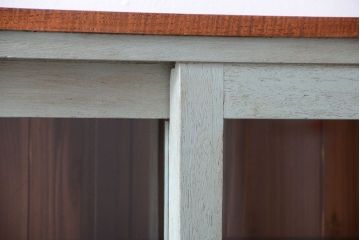 レトロ家具　アンティークペイント　特大サイズ!レトロな横長収納棚(2)