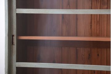 レトロ家具　アンティークペイント　特大サイズ!レトロな横長収納棚(2)