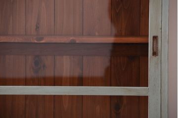 レトロ家具　アンティークペイント　特大サイズ!レトロな横長収納棚(2)
