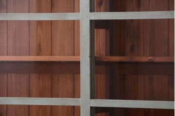 レトロ家具　アンティークペイント　特大サイズ!レトロな横長収納棚(2)