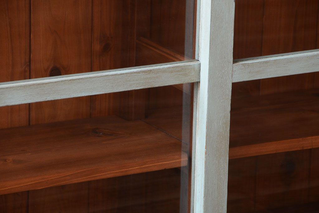 レトロ家具　アンティークペイント　特大サイズ!レトロな横長収納棚(2)