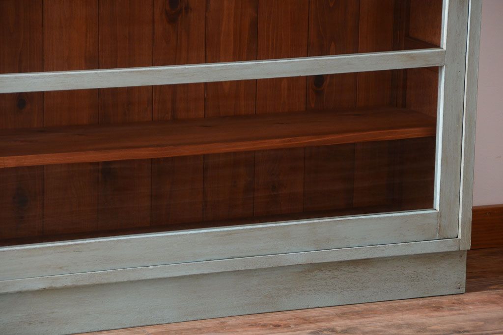 レトロ家具　アンティークペイント　特大サイズ!レトロな横長収納棚(2)