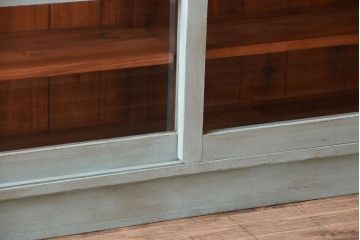 レトロ家具　アンティークペイント　特大サイズ!レトロな横長収納棚(2)