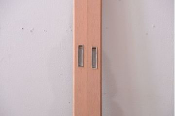 昭和レトロ　ペイントがかわいいアンティークガラス戸4枚セット(窓)(1)