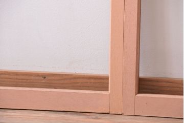 昭和レトロ　ペイントがかわいいアンティークガラス戸4枚セット(窓)(1)