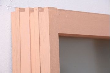 昭和レトロ　ペイントがかわいいアンティークガラス戸4枚セット(窓)(1)