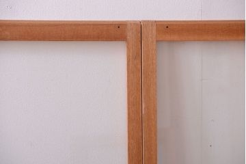 昭和レトロ　ペイントがかわいいアンティークガラス戸4枚セット(窓)(3)