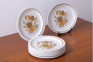 アンティーク雑貨　MIDWINTER(ミッドウィンター)　Country side(カントリーサイド)シリーズ　ディナープレート8枚とオーバルプレート1枚の9点セット(洋食器)