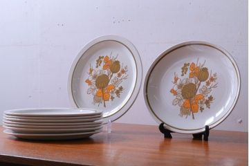 アンティーク雑貨　MIDWINTER(ミッドウィンター)　Country side(カントリーサイド)シリーズ　ディナープレート8枚とオーバルプレート1枚の9点セット(洋食器)