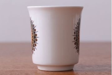イギリスビンテージ　J&G　MEAKIN(ミーキン)　Inca(インカ)シリーズ　ミルク・シュガー・カップ&ソーサー5客セット(洋食器)