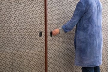 アンティーク　拓本染め白石和紙張り!高級襖4枚セット