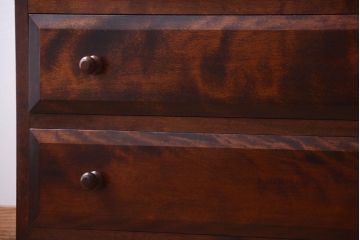 中古　松本民芸家具　衣装盆付き洋服ダンス(着物箪笥、衣装箪笥、和たんす)