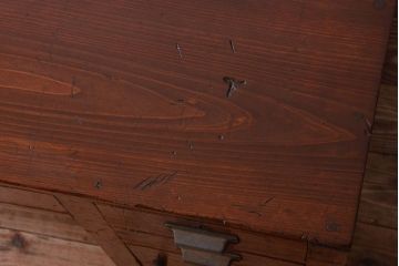 レトロ家具　和製アンティーク　古い木製のレトロな片袖机(勉強机・デスク)