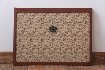 アンティーク　高級品!緞子張り慳貪扉
