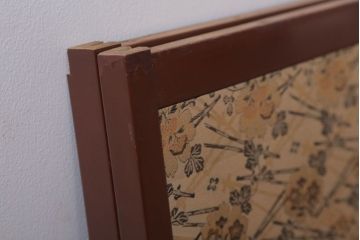和製アンティーク　高級品!緞子張り引き戸2枚セット
