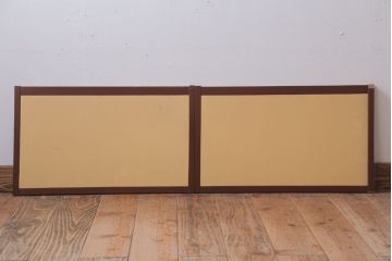 和製アンティーク　高級品!緞子張り引き戸2枚セット