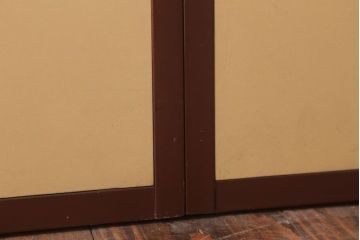 和製アンティーク　高級品!緞子張り引き戸2枚セット