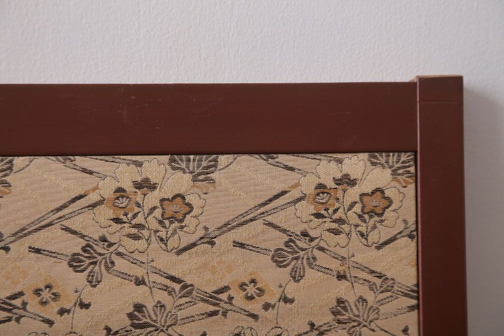 和製アンティーク　高級品!緞子張り引き戸4枚セット