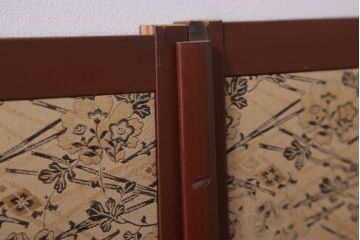 和製アンティーク　高級品!緞子張り引き戸4枚セット