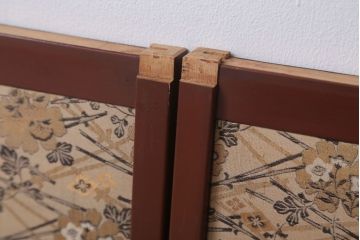 和製アンティーク　高級品!緞子張り引き戸4枚セット