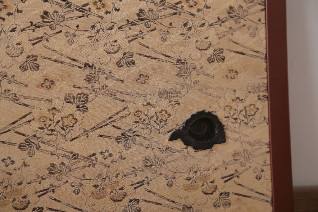 和製アンティーク　高級品!緞子張り引き戸4枚セット