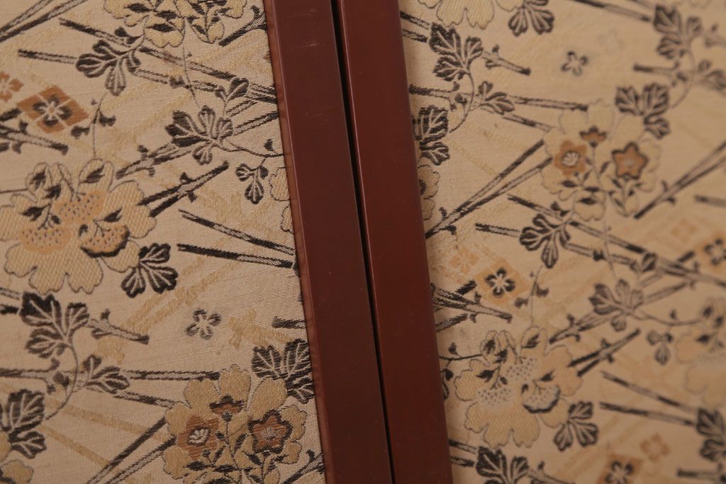 和製アンティーク　高級品!緞子張り引き戸4枚セット