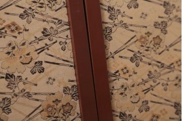 和製アンティーク　高級品!緞子張り引き戸4枚セット