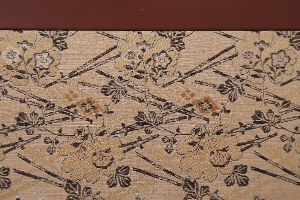 和製アンティーク　高級品!緞子張り引き戸4枚セット